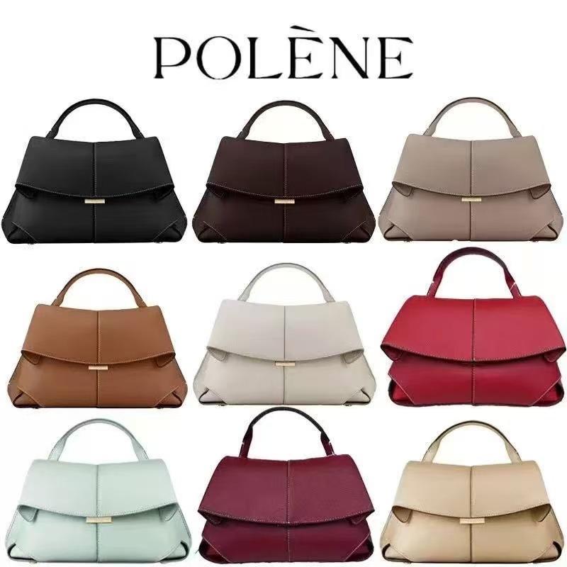 POLENE smile bag French polygon small leather women's bag high-quality felt lady bag backpack