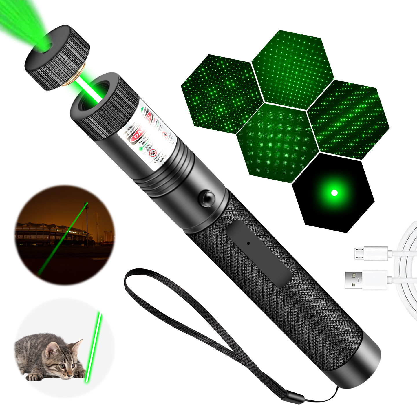 USB303 laser flashlight charging high power red light green light violet light beam lamp for sale laser lamp can be charged