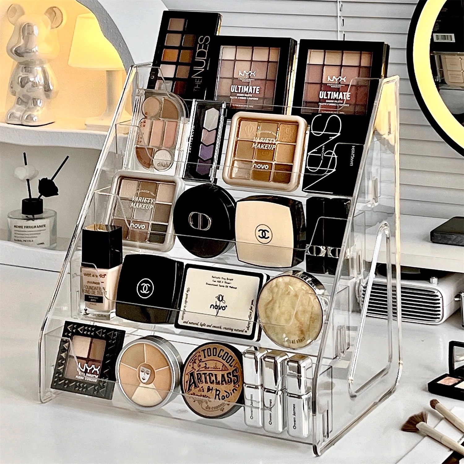 Cosmetic Storage Box, High-End Multi-Layer Tiered Desktop Organizer, Perfume & Skincare Shelf, Eyeshadow and Lipstick Holder