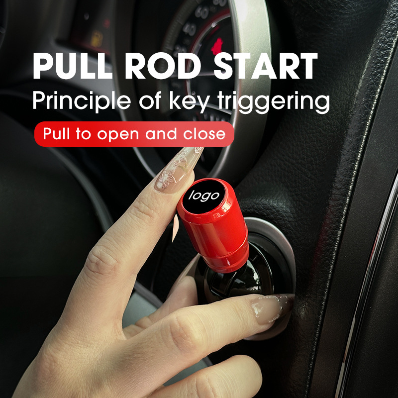 Metal One-Button Car Interior Accessory, Rocker-Type Start Protective Cover, Universal Creative Start/Stop Button Lever
