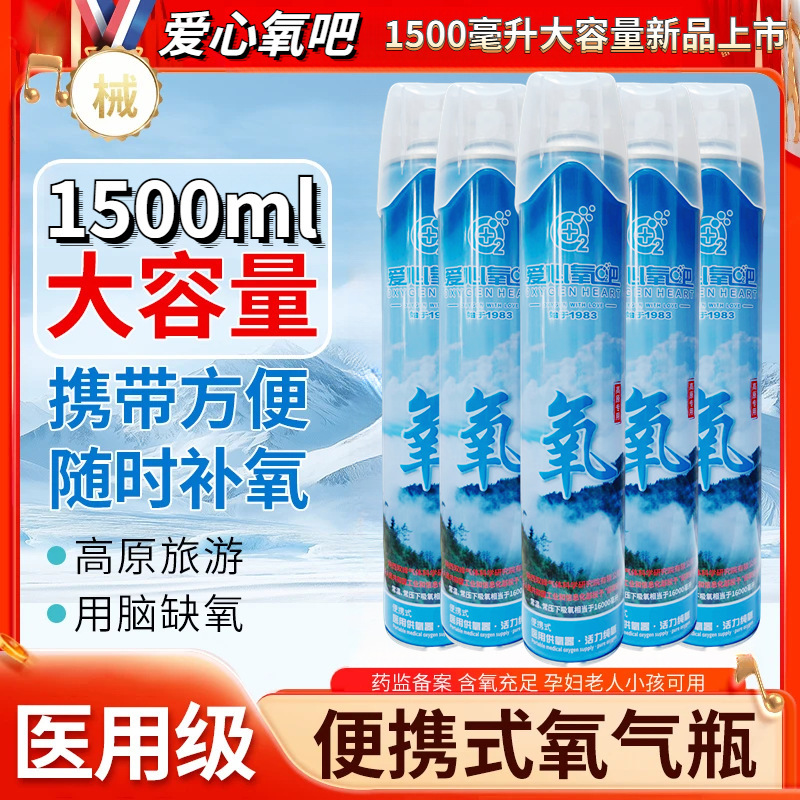 Love Oxygen Bar Portable Oxygen Cylinder 1500ml Oxygen Inhaler for Pregnant Women, the Elderly, and High-Altitude Travel – Medical-Grade Oxygen