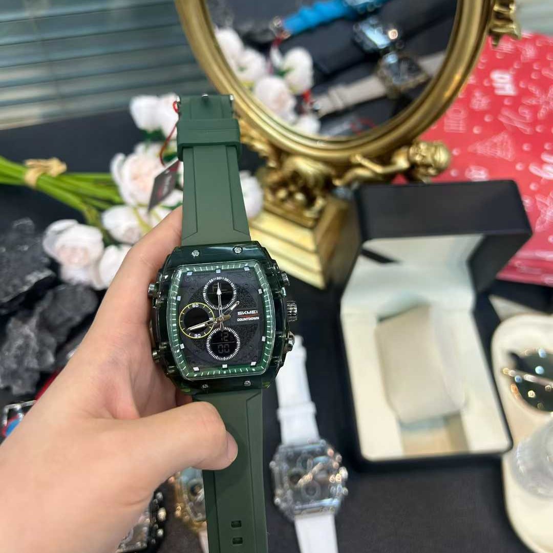 Waterproof LED night light clock men's watches