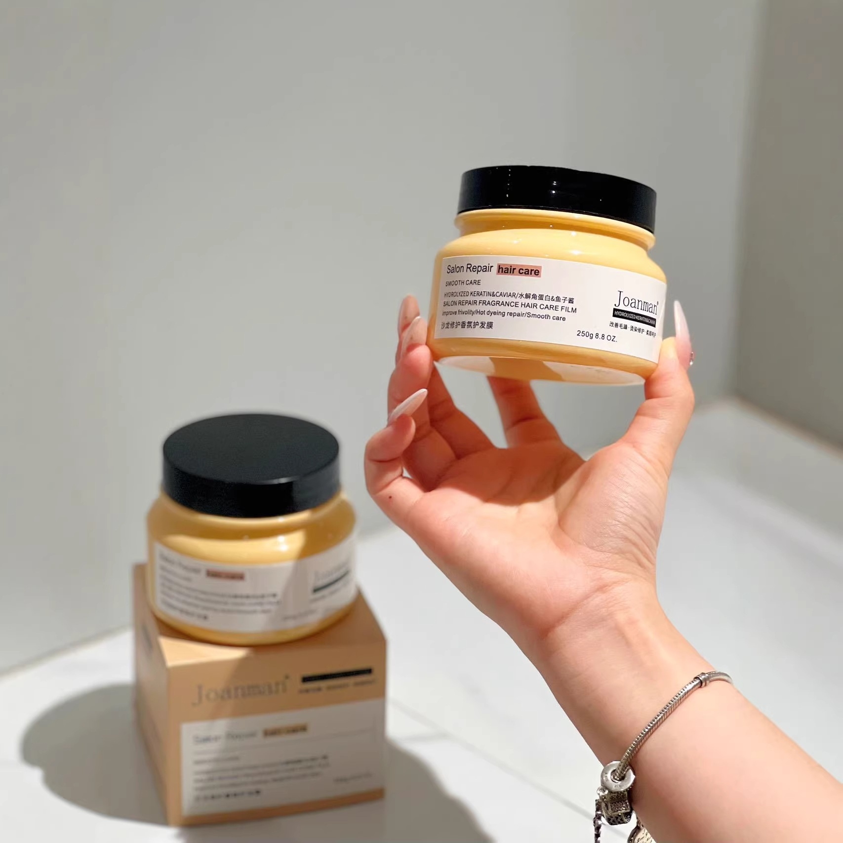 JOANMAN Salon Repairing Fragrance Hair Mask Conditioner Protein Treatment for Damaged, Permed, Dyed, Dry, and Frizzy Hair