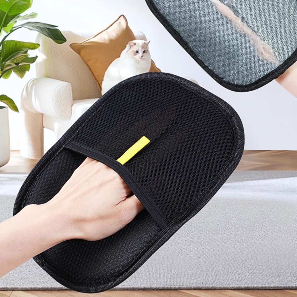 Two-way brush hair remover, suction‑type pet grooming essential, cat hair processor, static‑electricity hair‑removal glove, lint‑removal magic tool.