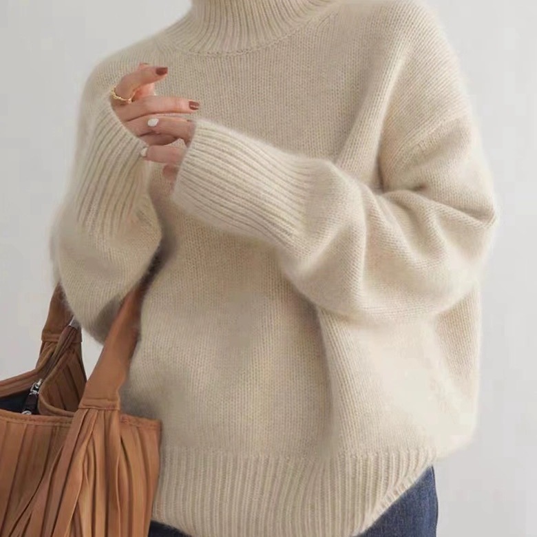 Euro-American cross-border high-collar sweater women 2026 autumn winter casual hip-hop knitted headdress windbreaker underwear outerwear women