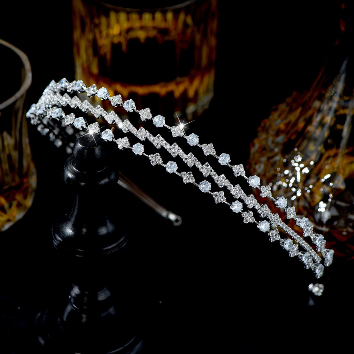 Cross-border bridal crystal zircon hairband, Korean-style wedding headpiece