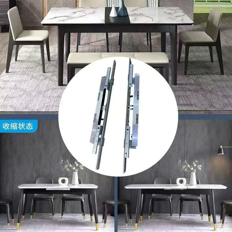 Jinruida source factory iron heavy-duty automatic lifting slides, dining table slides, furniture hardware accessories.