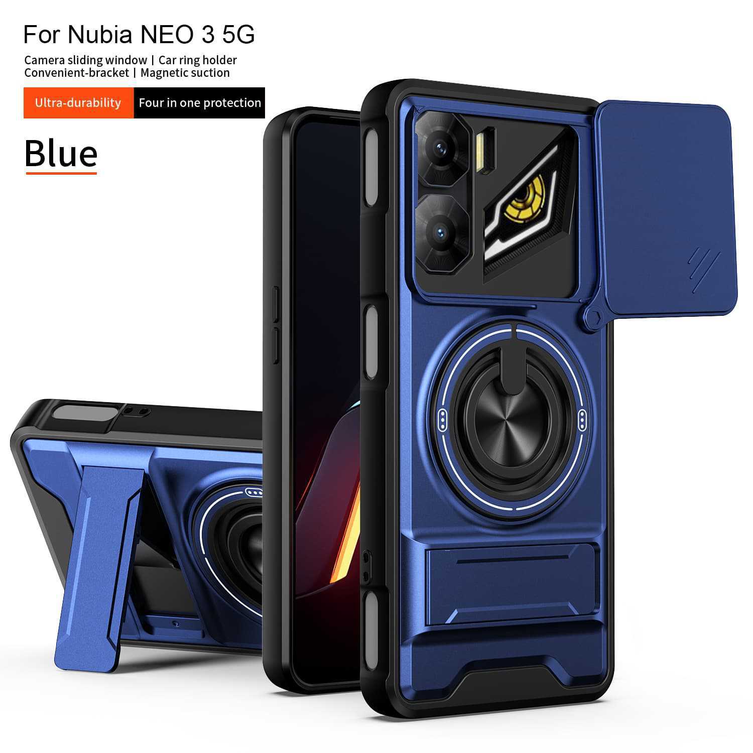 Compatible with ZTE nubia NEO 2 magnetic car phone case, Nubia Red Magic 10 Pro two‑in‑one design.
