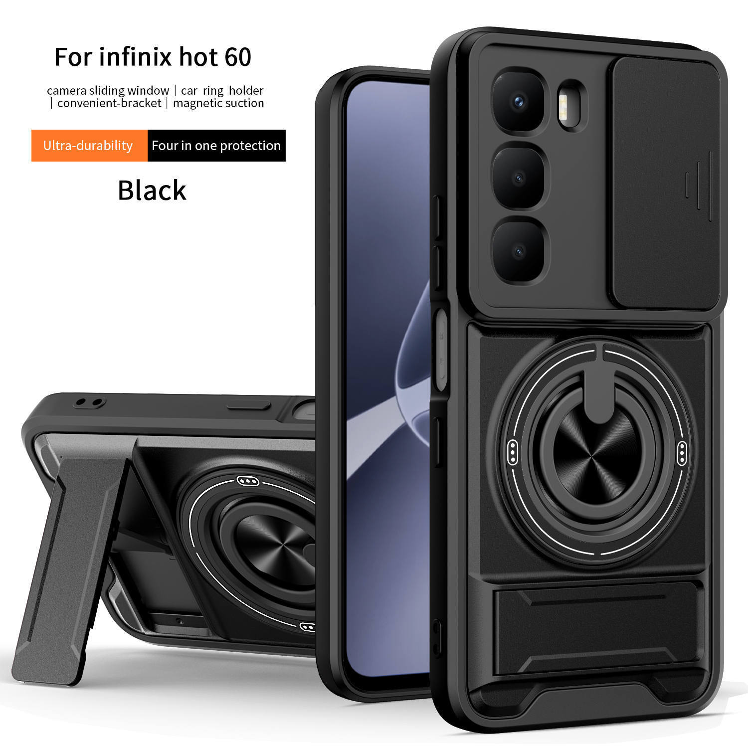 Suitable for Transsion Infinix HOT 60 Pro Shunjia Phone Case, Infinix Note 50 Pro Pop-Up Window Stand Cover