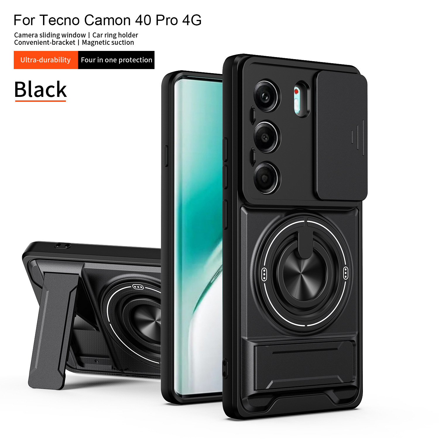 Spark Slim push-window mount protective cover for the Tecno Camon 40 Pro, which is suitable for telephony