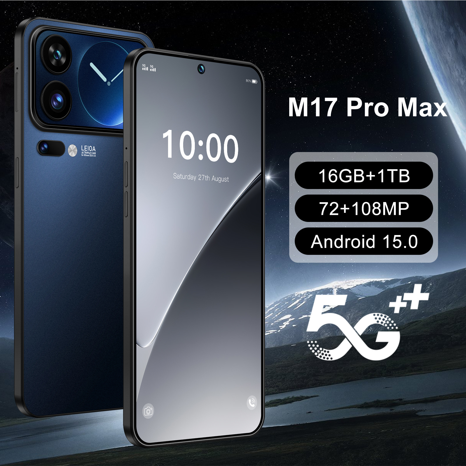 Global edition of the cross-border foreign trade mobile phone M17 Pro Max smart phone 16+1TB large memory source factory shipped