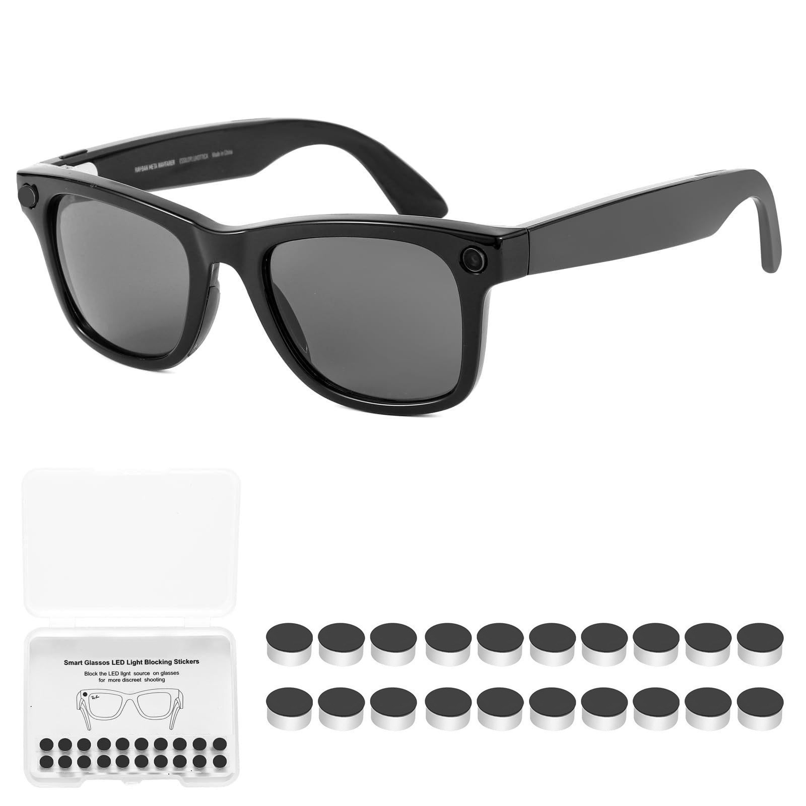 Compatible with Meta Glasses Sunlight-Blocking Stickers, Ray-Ban Meta Glasses Accessories, Silicone Glasses Holders, and Ear Clips