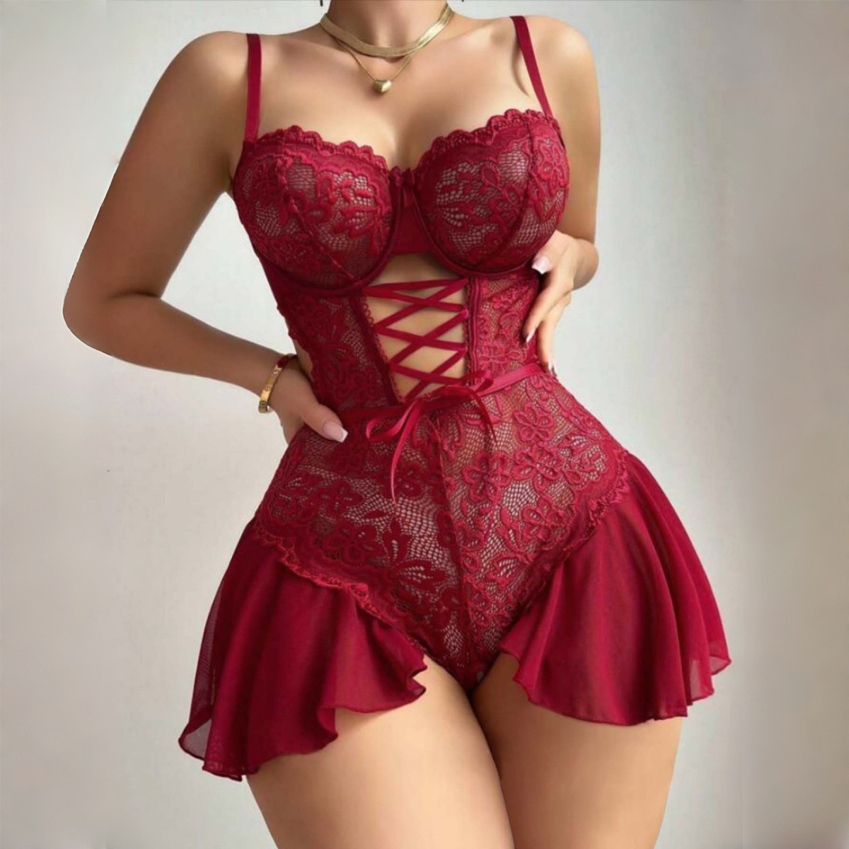 sexy lingerie foreign trade european and american erotic sexy webcams see through sleeping bags passion lace suspenders pajamas