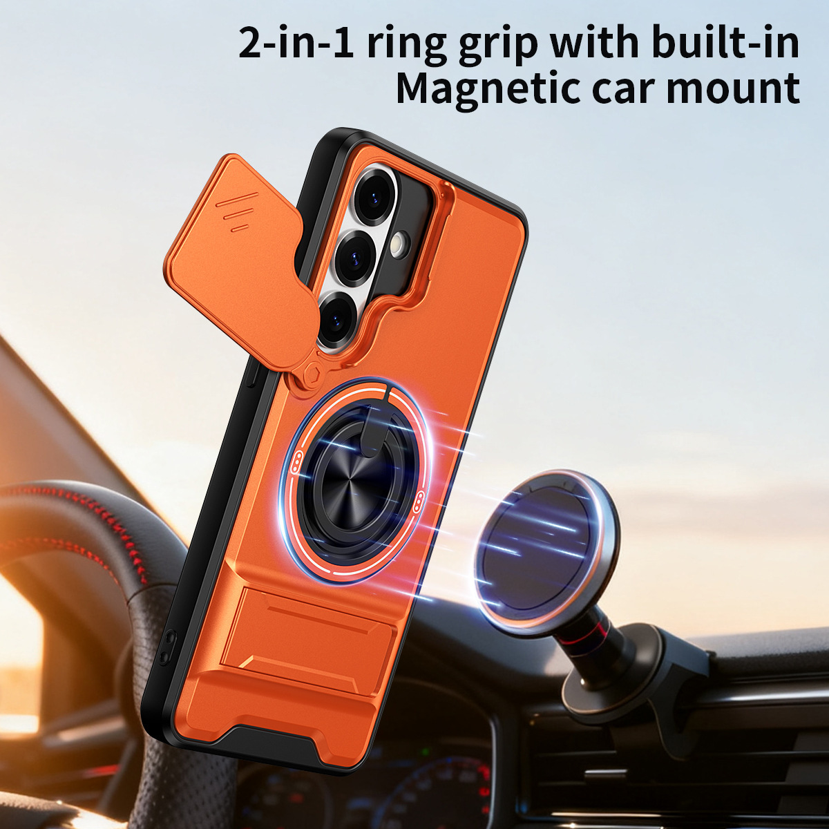 Foreign trade version: magnetic Samsung S26 Ultra phone case, S25 Edge pop-up window case, A57/A37 dual-stand protective cover