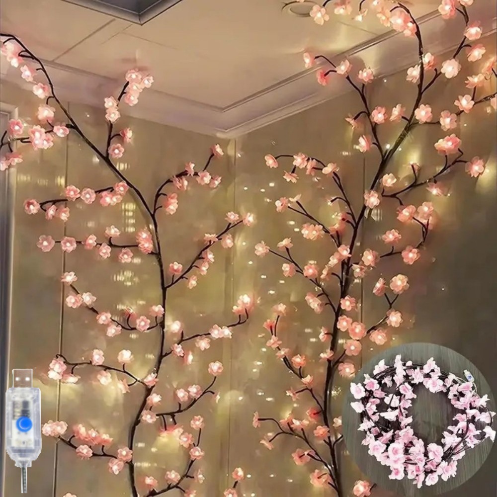 Cross-Border LED Branch Lights, Cherry Blossom Vine Lights, Decorative Indoor Lighting, Wedding and Holiday Decorative Lights