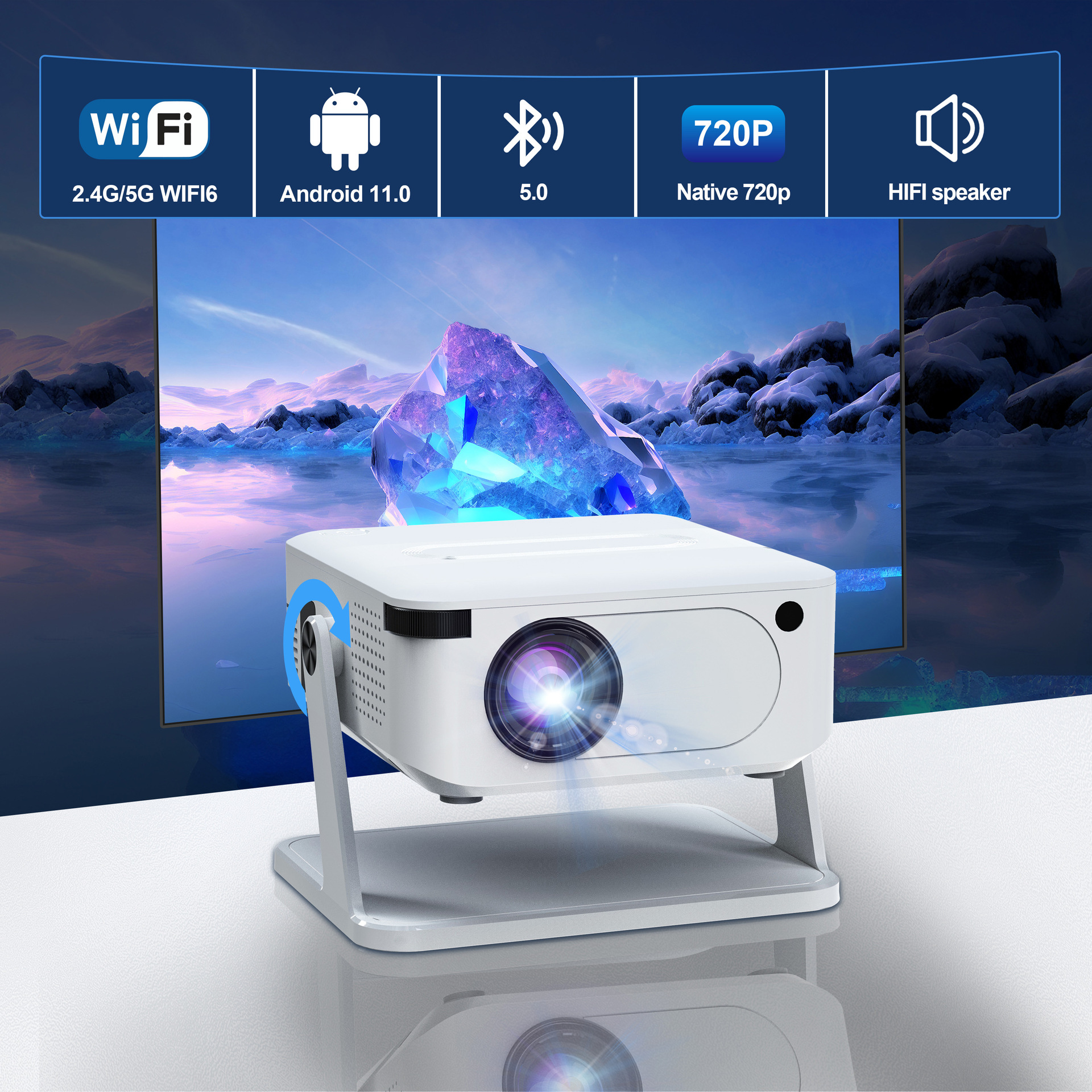 Cross-border HA109 projector home use cloud platform high definition 1080p portable office mini home theater projector