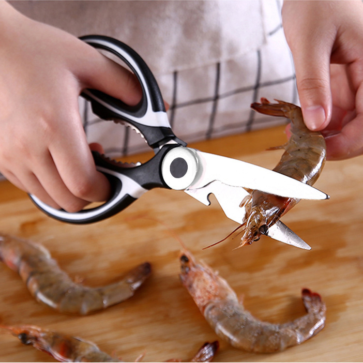 Panda Multi-Function Heavy-Duty Kitchen Scissors for Chicken Bones, Food Cutting, and Walnuts—Household Stainless Steel Scissors