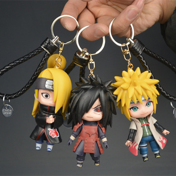 Cross-border figurine model Uchiha Madara, Minato, Deidara keychain, backpack pendant, accessory, cartoon anime merchandise