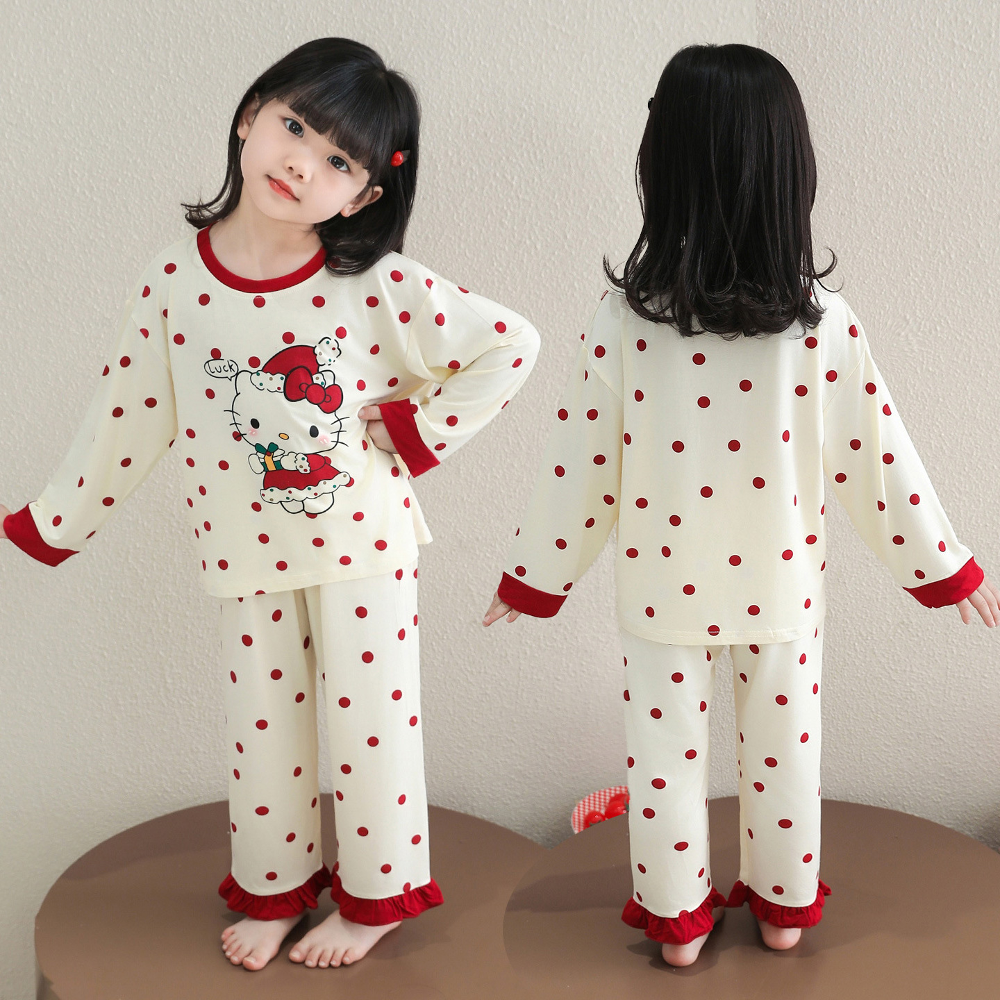 Panties girls spring autumn model thin style long sleeve air-conditioned dress girls baby summer cute home dress suits