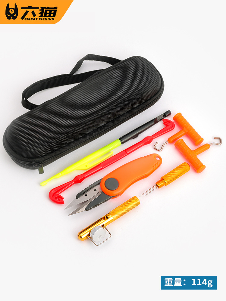 Lure Fishing Tool Set, 7 Pieces – Metal Lure Hook Remover, Hook Extractor, Baiting Needle, Carp Fishing Rig, and Other Fishing Gear