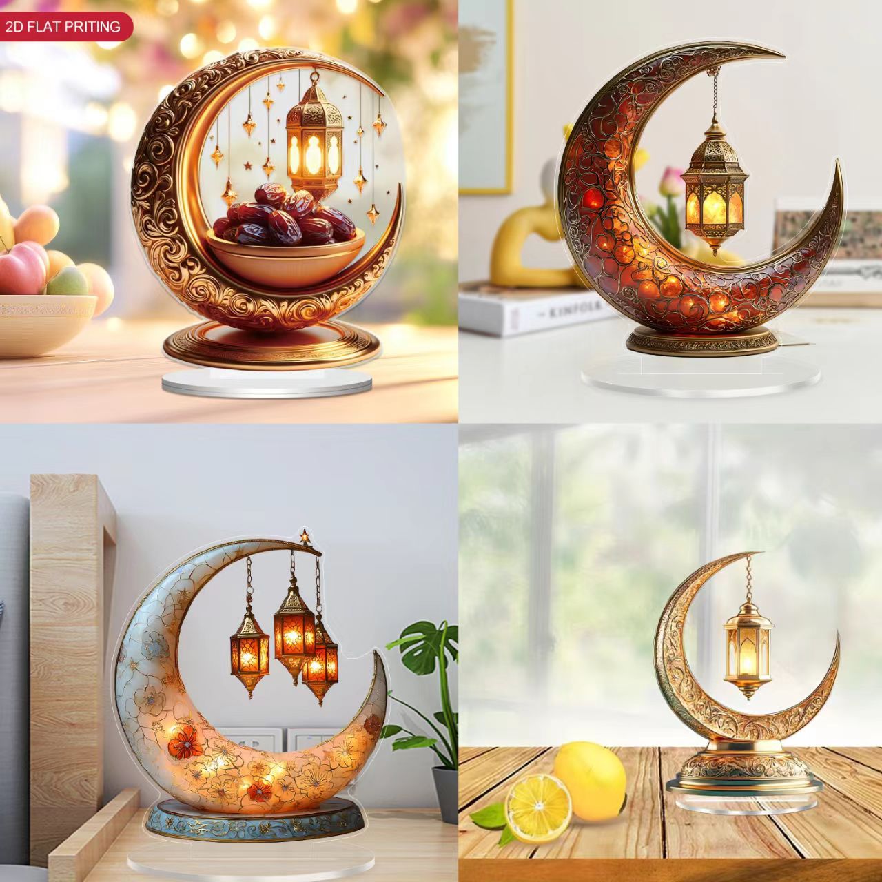 Cross-border Bohemian 15/20cm Acrylic Standing Sign Moon Castle Craftsmanship Festival Decoration Desktop Ornament