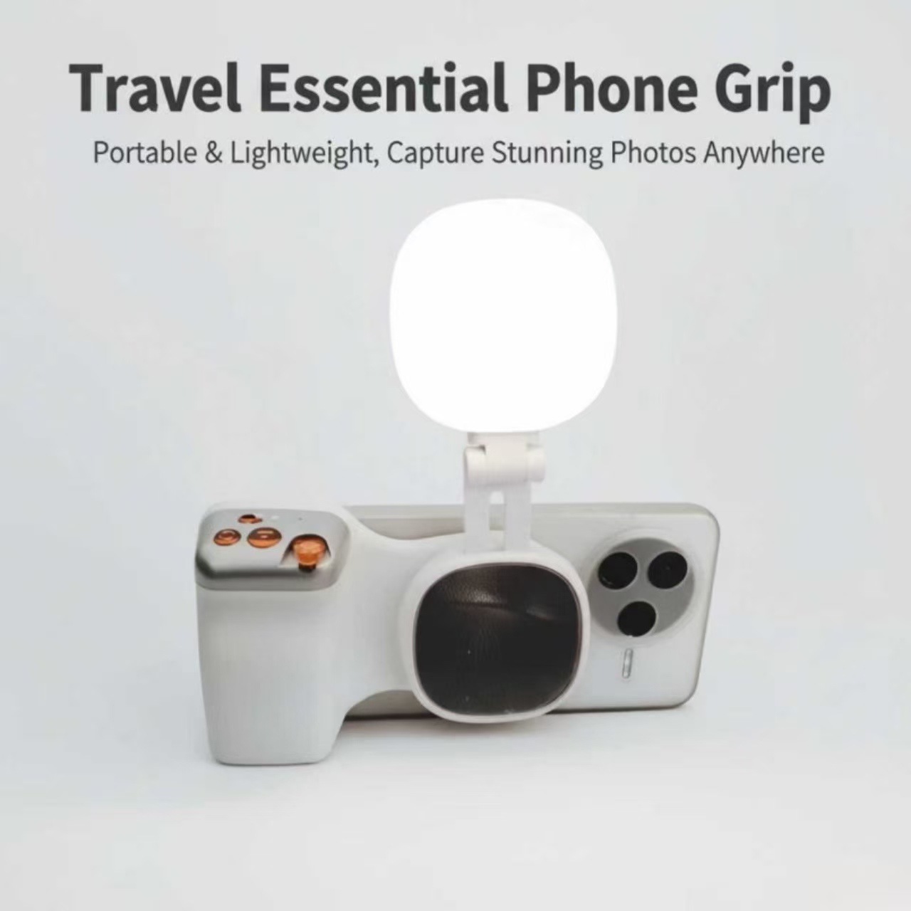 Magnetic focusing remote control camera handles for mobile phones, bluetooth backlights, and portable cameras