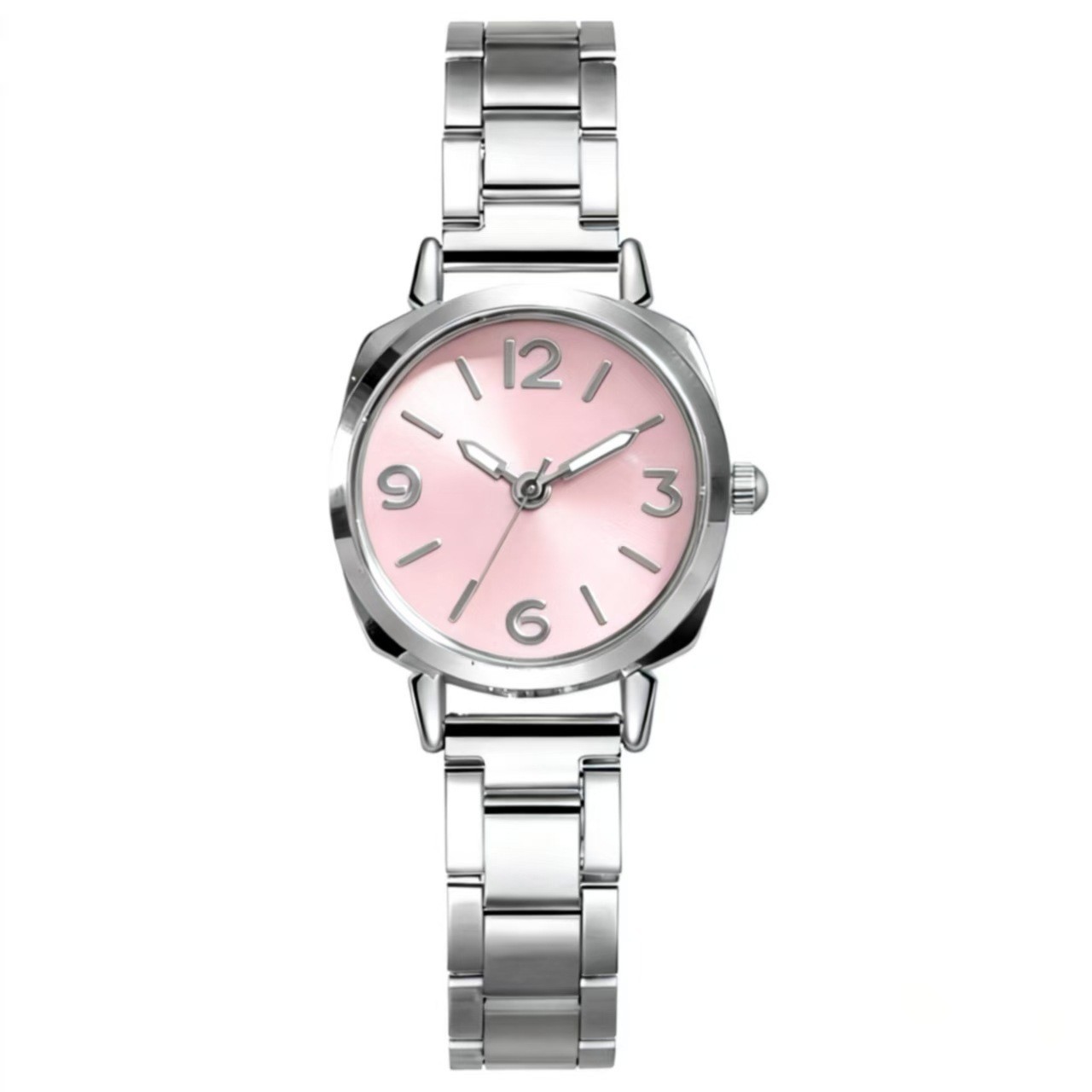 Cross-border women’s compact, lightweight, luxury‑style, versatile business‑fashion round quartz watch with a vintage European‑American steel strap—wholesale