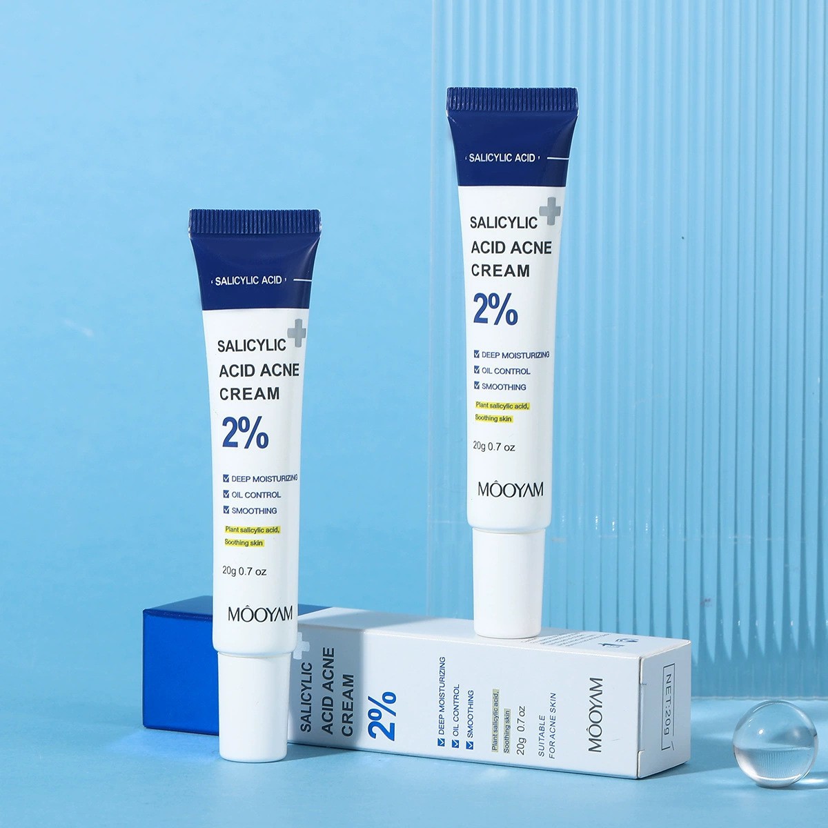 Salicylic acid acne treatment cream—soothes skin, fades acne marks and pits, gently repairs skin, hydrates and moisturizes face cream