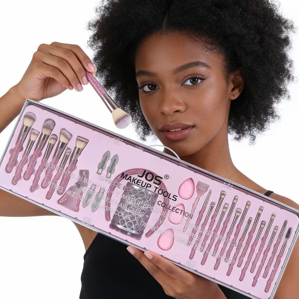 JOS Cross-border JOS makeup brush new arrival: diamond-studded makeup brushes, beauty tools, 32-piece set