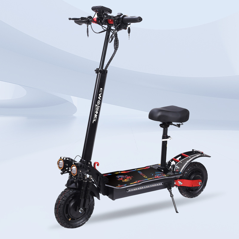 Dual-motor electric scooter, lithium battery-powered, foldable off-road model, 11-inch mobility vehicle, electric folding scooter for chauffeur service