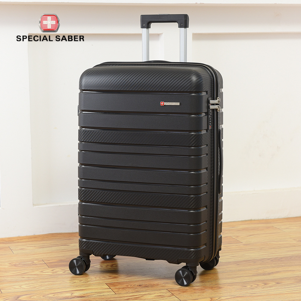 Luggage PP trolley suitcase, factory direct sale, international export travel suitcase with combination lock—sturdy and durable