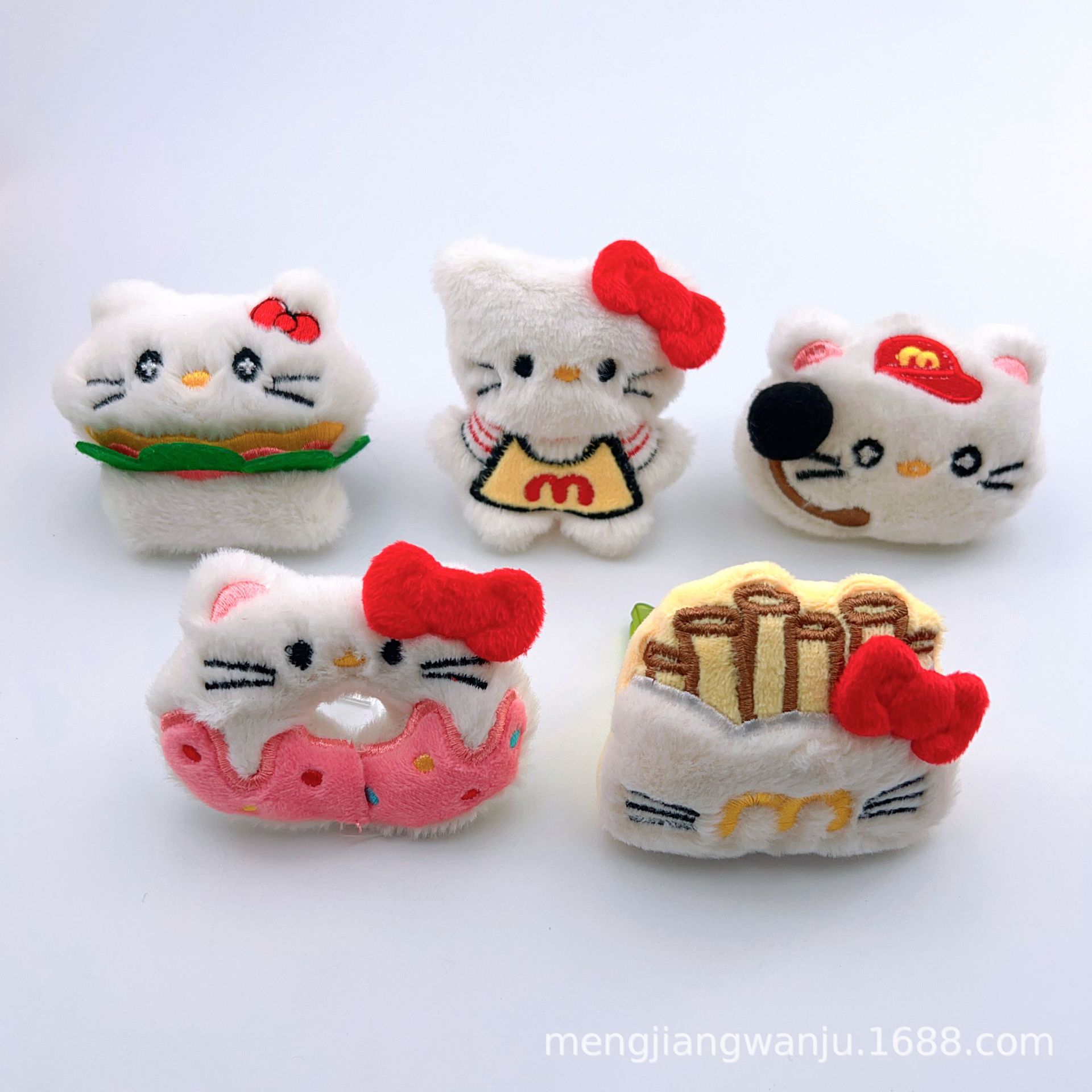 KT cat doll pendants French fries hamburger doughnuts Kitty key chain pendants wholesale small red book cotton pendants