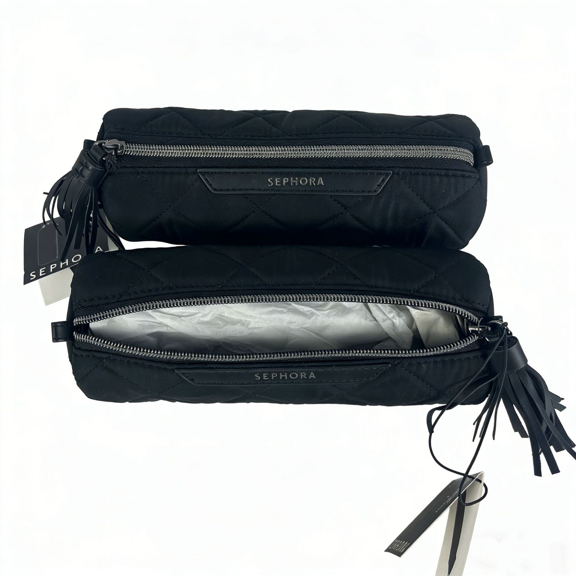 Sephora cylindrical quilted makeup bag, large capacity, new spring/autumn style 2026