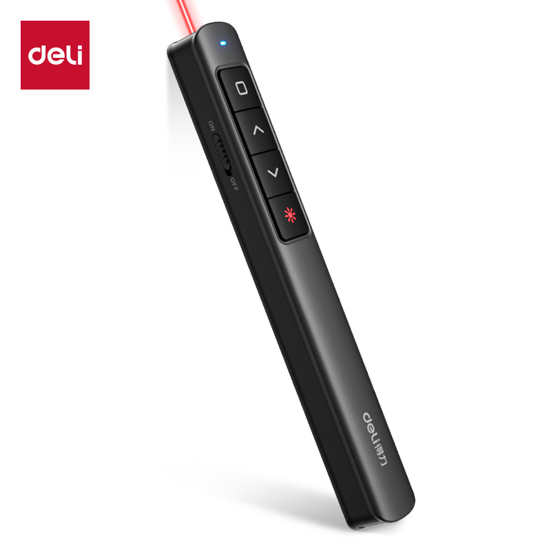 Deli 2808S Laser Presentation Pointer, Multi‑Function Page‑Turning Pen for Business and Teaching, Long‑Battery‑Life Laser Pointer for Speeches and Presentations