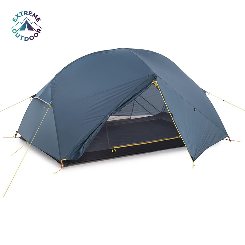 Three-person, three-season ultralight portable camping tent, ideal for hiking and cycling.