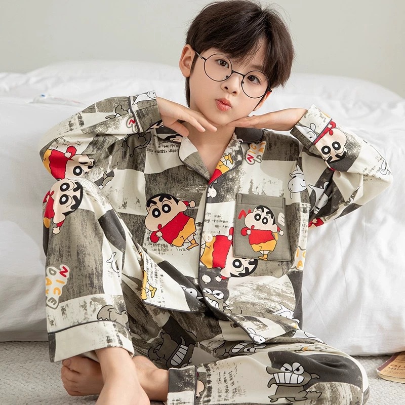 Amazon children’s pajamas: Korean cartoon “Shin-chan” boys’ homewear, trendy sets for students, medium and large sizes, and girls’ versions