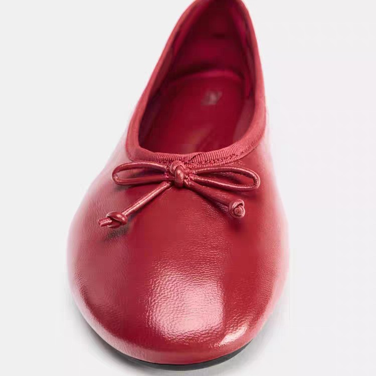 ZA Cross-Border Best-Seller Bow-Knot Flat Ballet Shoes Women’s Round-Toe Low-Top Single-Layer Shoes Versatile Comfortable Soft-Soled French-Style Commuter Footwear