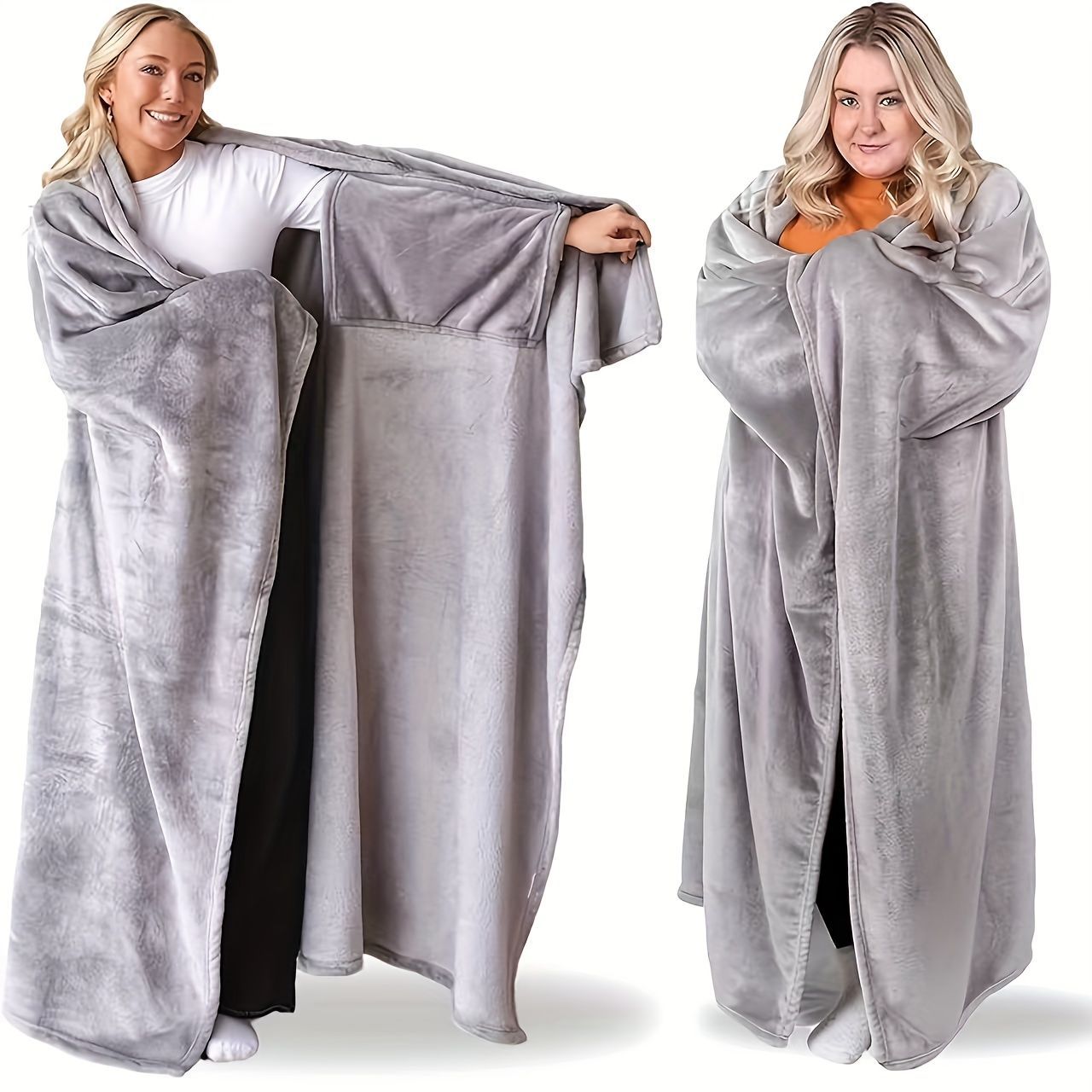 Flannel Home-Warming Wearable Blanket, Comfortable and Soft, Sofa Bed Blanket, Adult Gift, Outerwear Cape