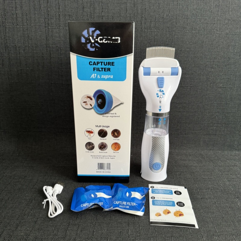 Cross-border pet lice remover: new USB‑charging model, dog and cat hair cleaner, portable flea comb for catching lice