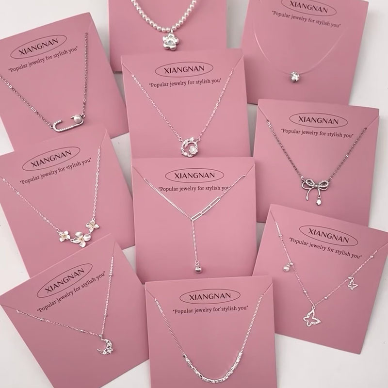 S925 pure silver pearl necklace for women and men design light luxury high-end feel without fading color simple lockbone necklace accessories wholesale