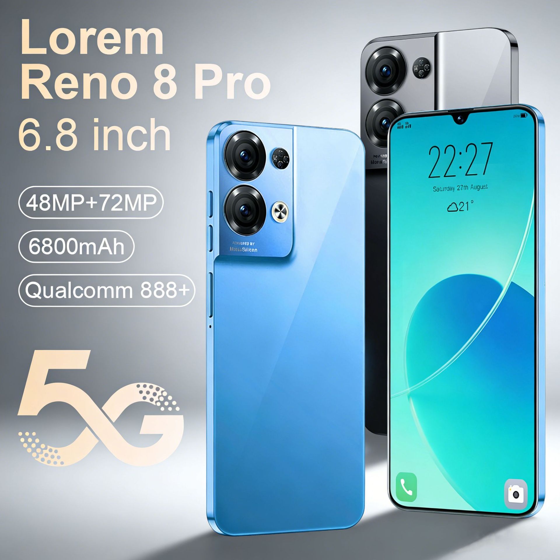 The cross-border Reno8pro smartphone has a 7.3-inch large screen Android system supporting TK generation discoveries.