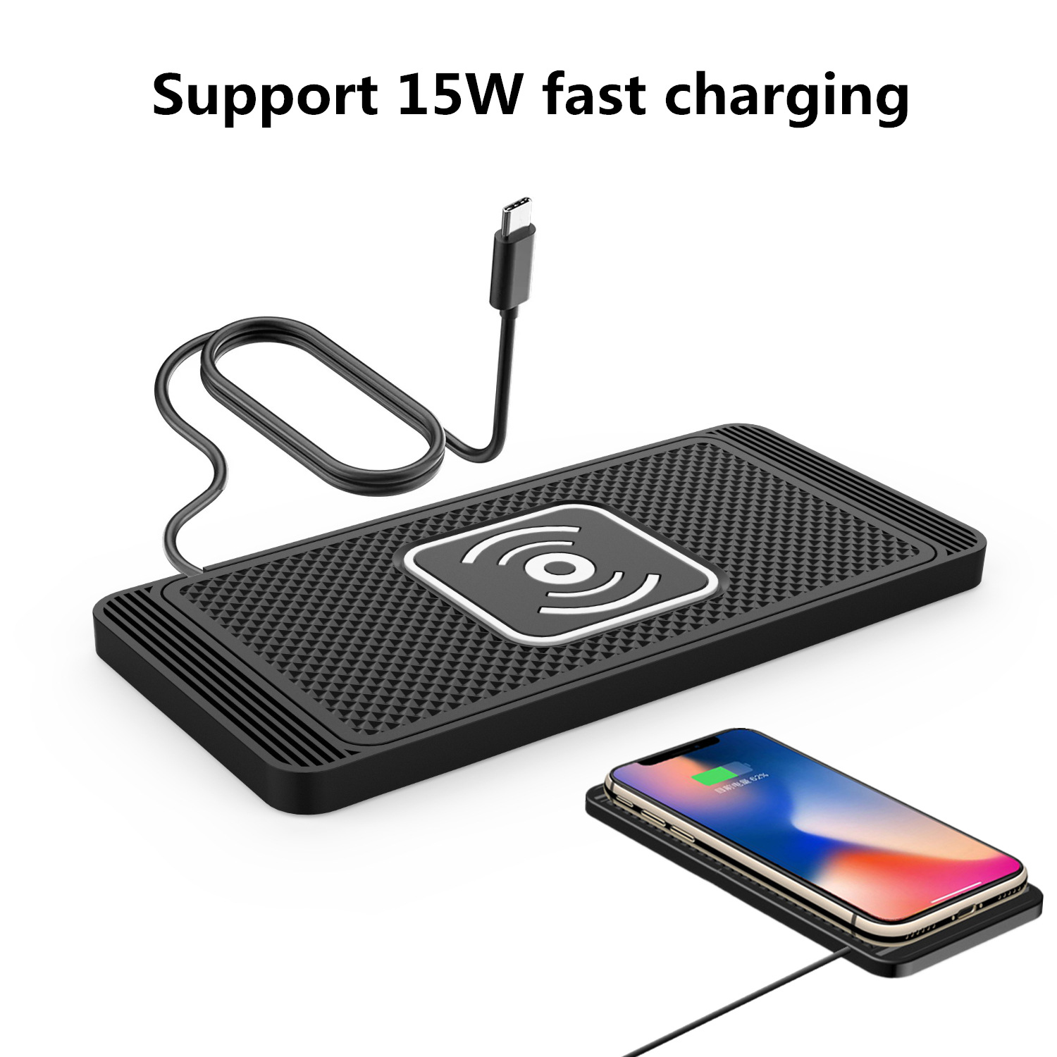 Foreign trade cross-border vehicle wireless charger for mobile phone charging plates car exhaust vapour atmosphere lights