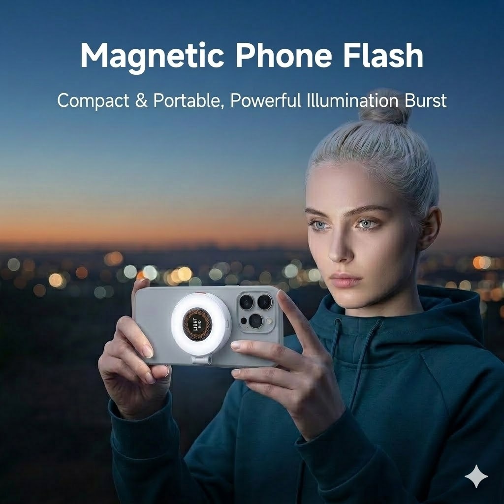 Portable photography camera phone backlight long-lasting magnetic absorption folding LED live broadcast colored light