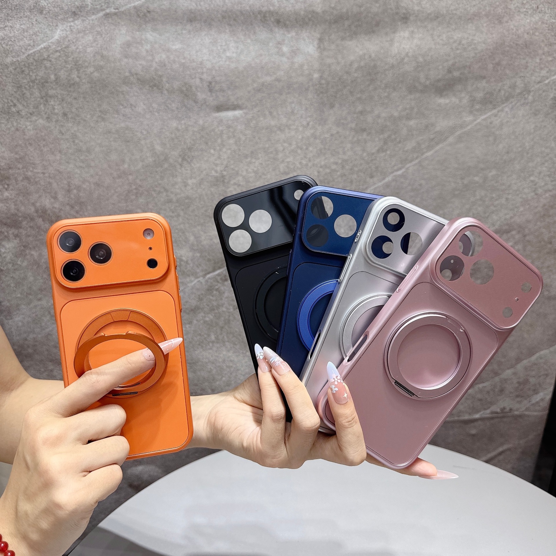 Cross-border secondary metals rotating bracket magnetic absorption is applicable to 17promax apple 16 mobile phone bracket 15 abrasive wireless