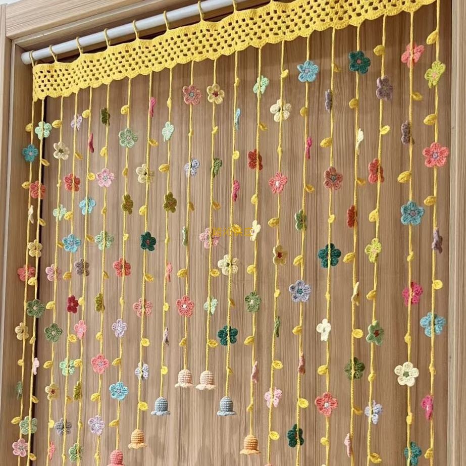 Weaving spring flowers weaving door knot yarn weaving door knot dopamine knitting door weaving material bag