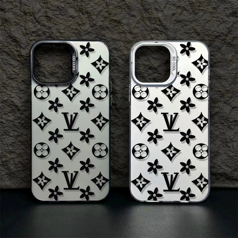 High-End Monogram Pattern Phone Case for iPhone 17 Pro, Apple 16 Colorful Silver IMD Protection, Cross-Border Hard Case for 15/14, 11