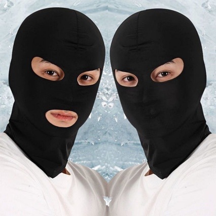 Ice silk balaclava, thin for summer, three-hole ice silk face mask, swimming waterproof sports headgear, sun-protection face mask for men.