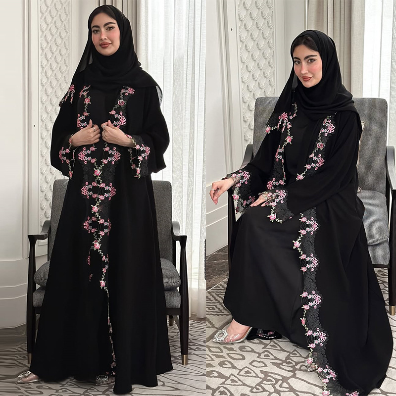 MQ275 summer new style big coat women's uniforms one-piece coat embroidered flower spliced open shirt fashionable women's clothes