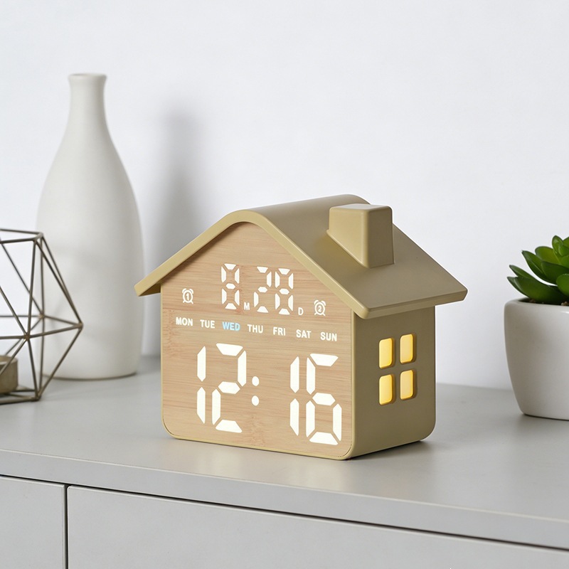 Multifunctional children's clock with night light, bedside clock, LED clock, GH8063