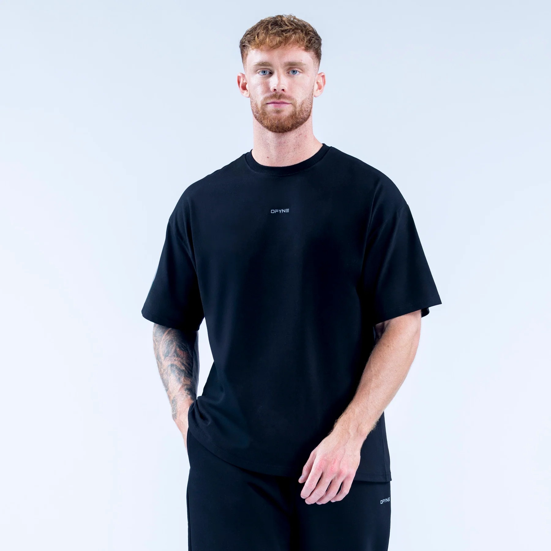 Summer high‑end DFYNE, heavyweight 260gsm, cross‑border European and American fashion printed thickened versatile short‑sleeve T‑shirt